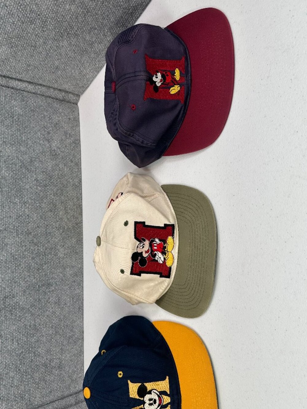 Vintage 90s Disney Mickey Mouse Snapback Hat Lot of 3 Embroidered Adult